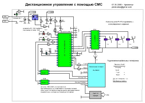 Дистанционное устройство. Схема управления нагрузкой по GSM. Схемы дистанционного управления нагрузкой. Управление реле по сотовой связи. Дистанционное управление с помощью сотового телефона схемы.